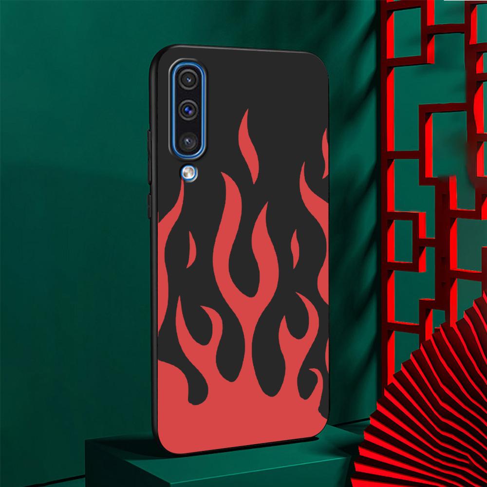 Крутой зеленый красный чехол Flame Fire для Samsung Galaxy A50 A10 A70 A30 A20e A40 A20s A10s A10e A90 5G A80 A9 мягкий черный чехол для телефона
