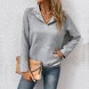 Casual Solid Color Long Sleeve Sweatshirt For Women