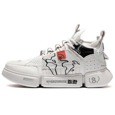 Баскетбольные кроссовки Li Ning Wu Dao 2 Ace Shock Absorbing Anti-Slip, износостойкие, средней высоты, в стиле ретро, женские кроссовки Frost-White ABCS012-2
