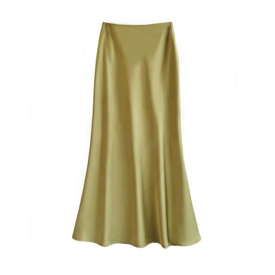 Женская юбка «рыбий хвост» с высокой талией, атласная, дышащая, с блеском, облегающего кроя, юбка макси, для работы, отдыха, повседневной носки