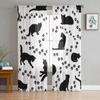 Кошачий силуэт следы черно-белые тюлевые прозрачные оконные шторы для гостиной спальни современная вуаль из органзы шторы