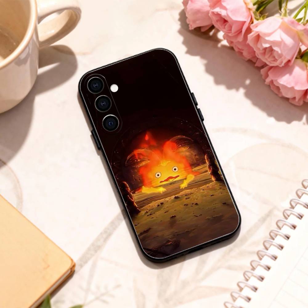 Аниме C-Cute C-Calcifer Чехол для телефона для Samsung Galaxy A73, A72, A71, A70, A53, A52, A51, Другие Мягкий Черный Корпус