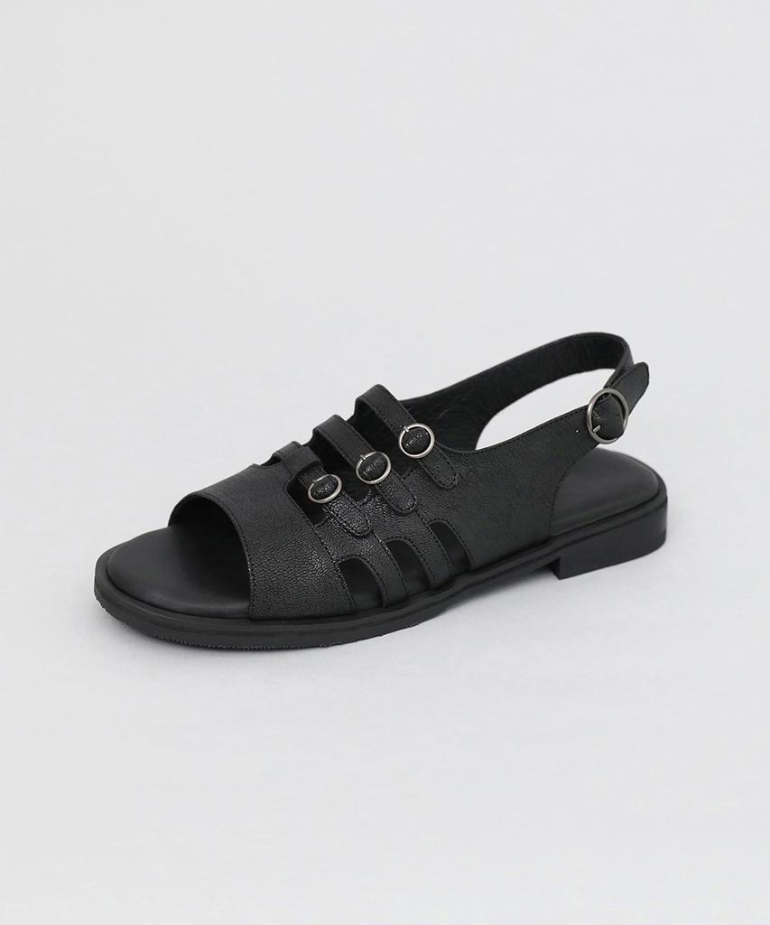 Heenn Light Rail Sandals. Black (W/ Vibram)