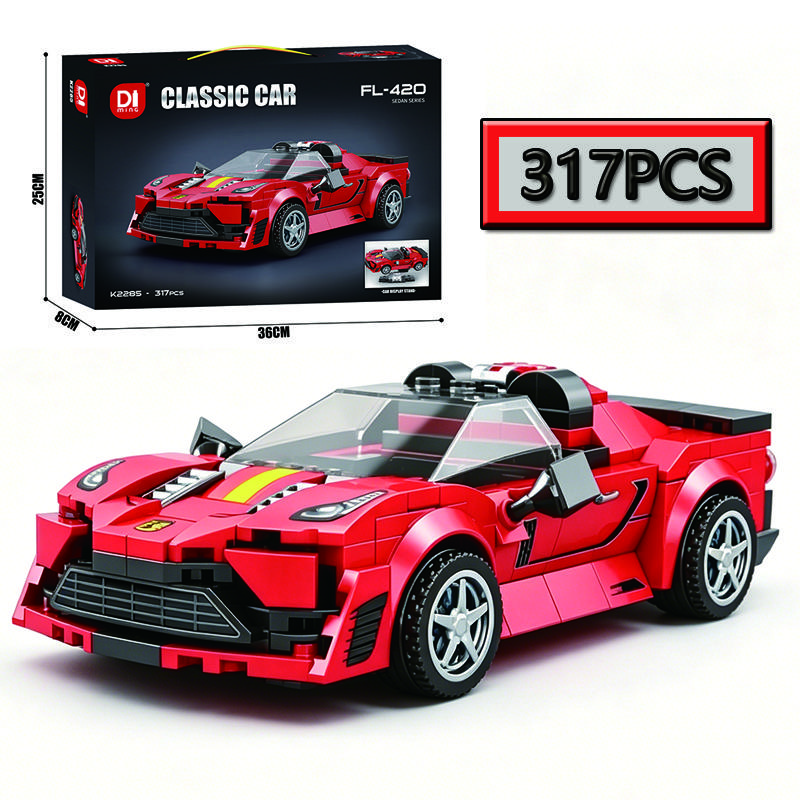 MOC Multi Style Racing Cars Car Building Blocks Creative Models Vintage Car Assembly Puzzle Supercar Toys Birthday Gifts