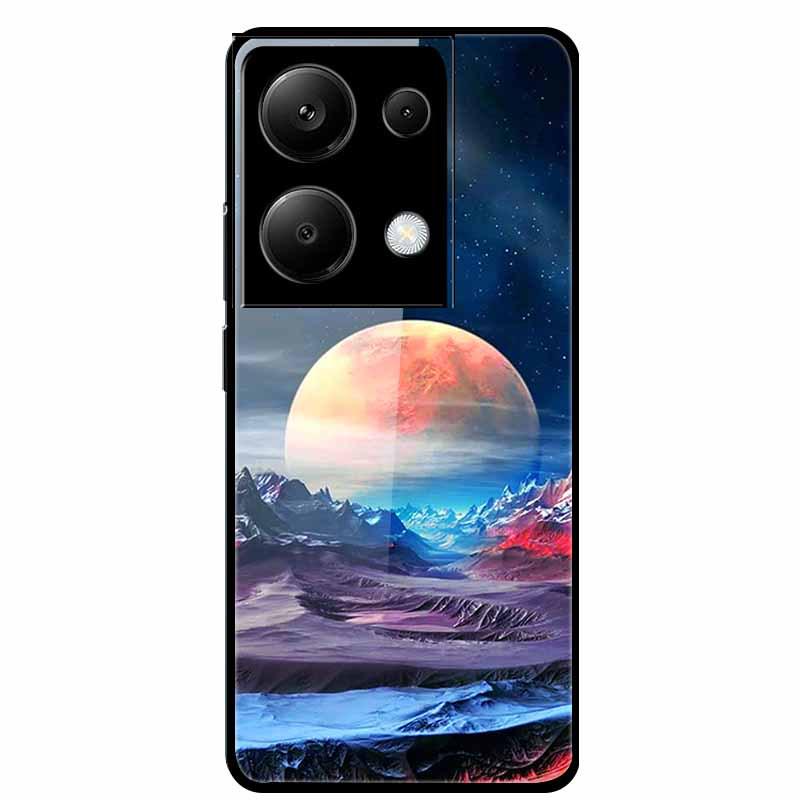 Чехол для Redmi NOTE 13 PRO 4G с закаленным стеклом и эстетичной цветной покраской