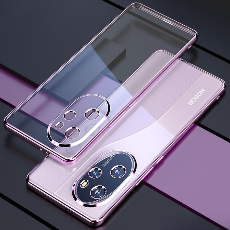 Чехол для телефона Honor 100 Pro с гальваническим покрытием для объектива Huawei Honor100 100Pro, всеобъемлющий силиконовый мягкий чехол
