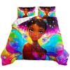 Butterfly Dream Catcher Comforter Set for Kids Teens Girls, Mandala Feather Bedding Down Comforter Twin Size, Bohemian Duvet Insert, Galaxy