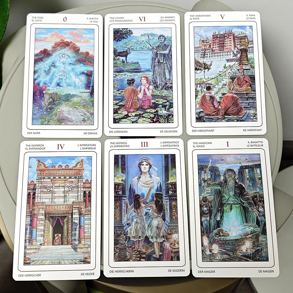 12*7cm 78 Pcs Sacred Sites Tarot Colorful Tarot Cards Connect with The Age-old Wisdom of Temples, Shrines, and Sacred Places
