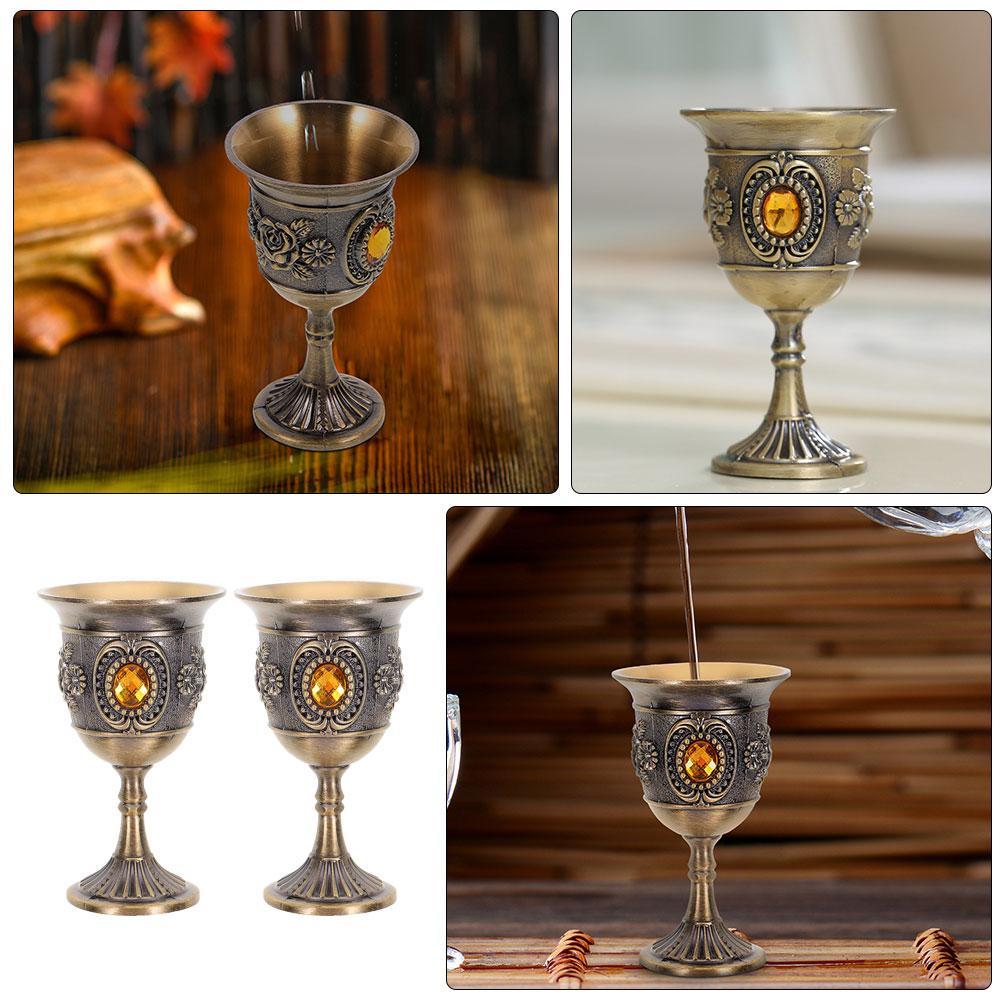 2 шт. Бытовой Святой Грааль Металлический Бокал Стаканы Ретро Ужин Нержавеющая Сталь Европейская Чашка