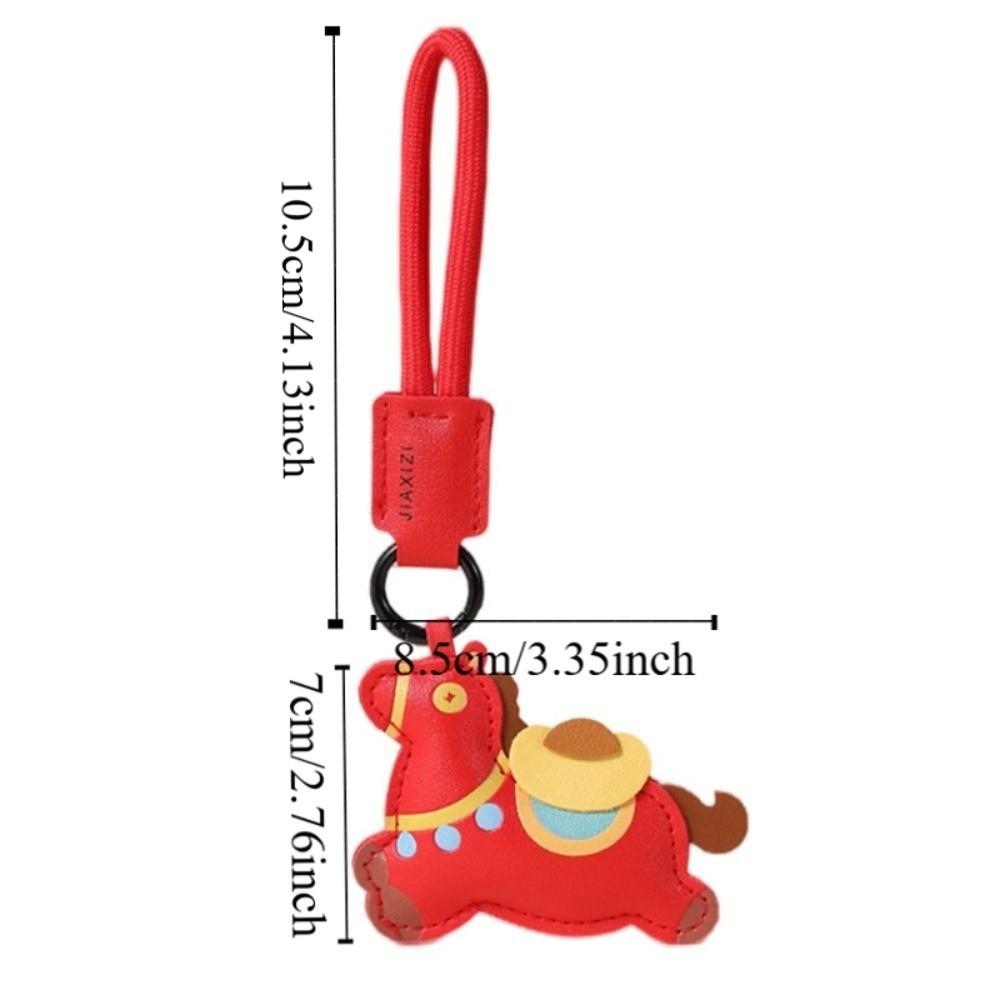 Кожаный кулон-подвеска в виде пони-зодиака, мультяшный подарок на китайский Новый год, уникальный брелок в виде лошади, подарок на день рождения