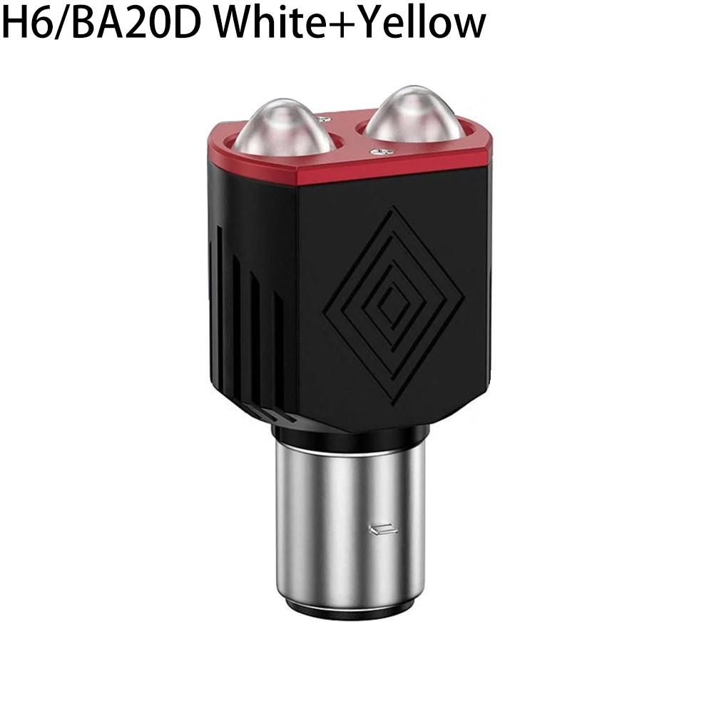 Мотоциклетная светодиодная фара 3000K янтарная 6000K белая двухлинзовая высокой мощности