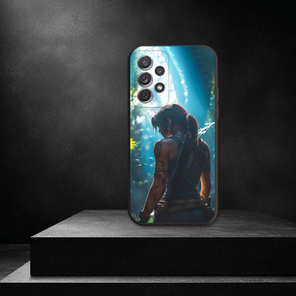 Крутой чехол для телефона L-Lara C-Croft для Samsung S 25,24,23,22,30,21,10,9,Ultra,Plus,Lite,FE,4,5G Черный Мягкий чехол