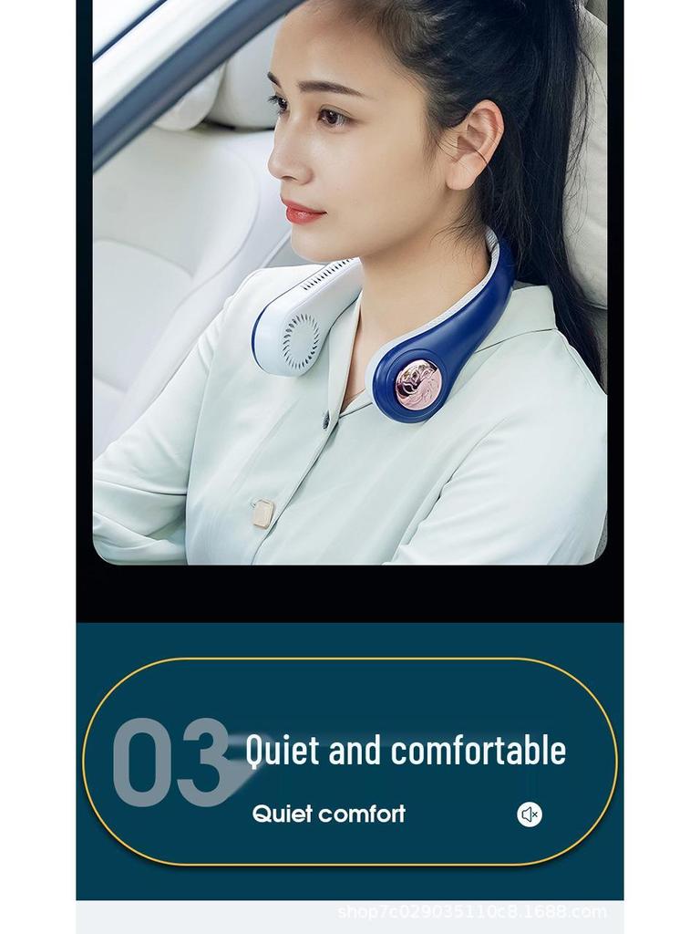 Складной бесшумный шейный вентилятор: Беспроводной, с питанием от USB, для занятий спортом на открытом воздухе