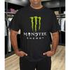 Хлопковая Унисекс Футболка с Логотипом Monster Energy Drink Летняя Дышащая Удобная Футболка Мужская Оверсайз Свободная Уличная Одежда