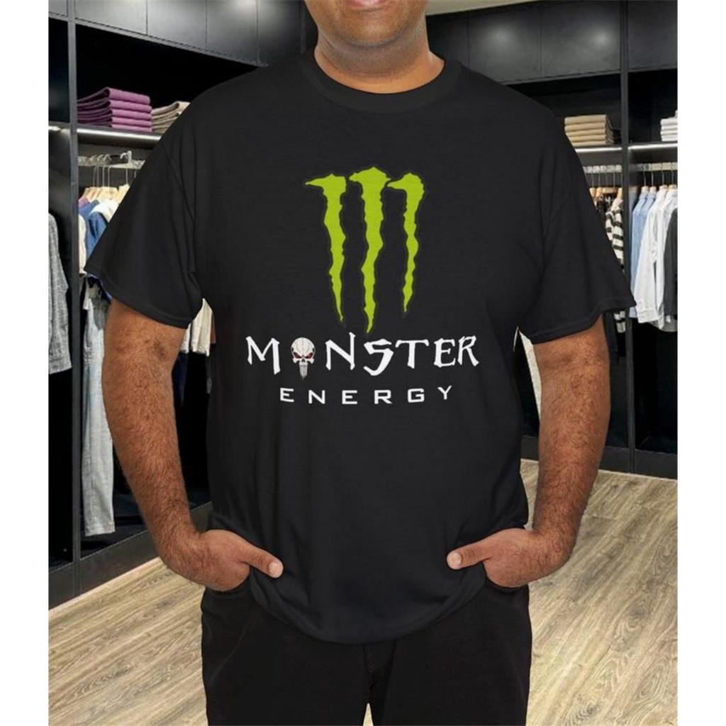 Унисекс оверсайз хлопковая футболка Monster Energy с принтом логотипа