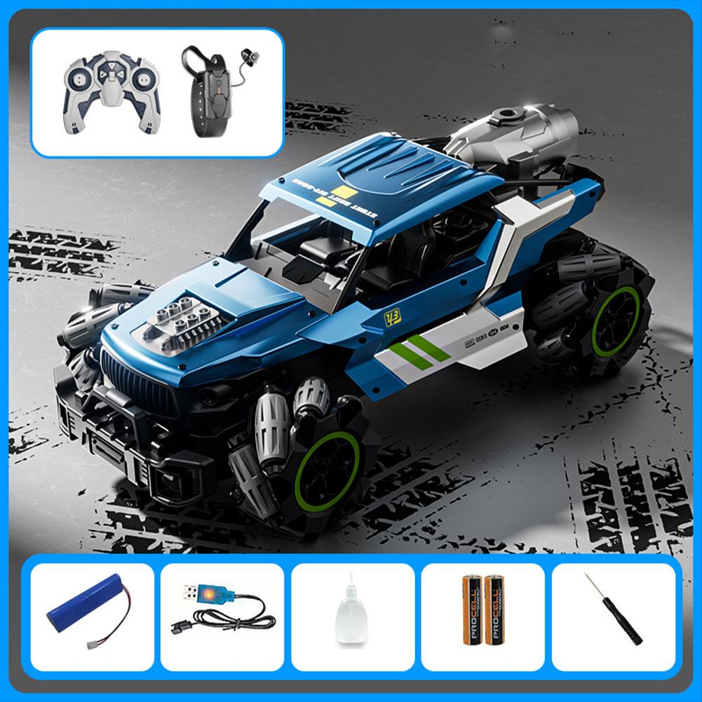 Машина на радиоуправлении 2.4G 4WD Дрифтующая RC Трюковая машина со светом, музыкой и спреем Пульт управления Внедорожник Игрушки Подарки для детей