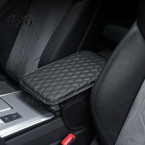 Easy Install Armrest Cushion Car Center Console Cover, Faux Leather Cover for Car, Anti Scratch Protector Universal Middle with Side Storage