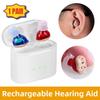 1 Pair Digital Rechargeable Hearing Aid Child Adult Elderly Mini Wireless Noise Reduction Hearing Amplifier