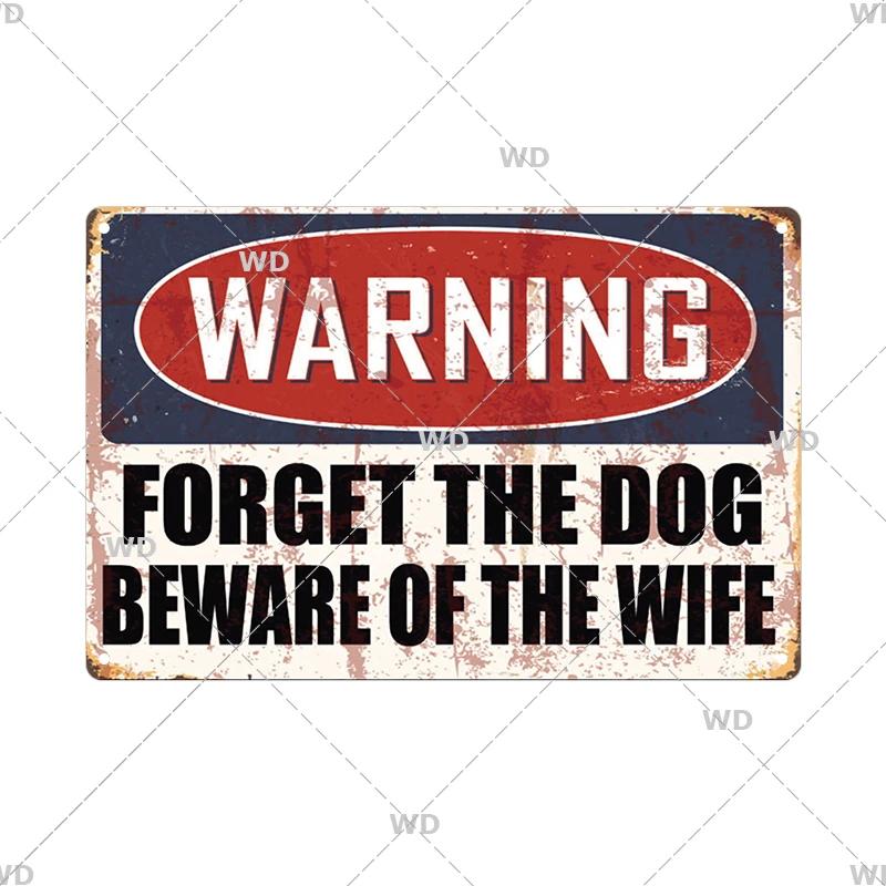 Caution Metal Tin Sign Vintage Metal Plaque Warning Slogan Retro Metal Posters Plate Signs Door Factory Home Wall Decor