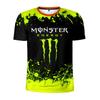 Мужская летняя футболка бренда Monster Energy с 3D-печатью, повседневная, быстросохнущая, дышащая, с круглым вырезом, с коротким рукавом