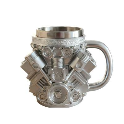 Кофейная кружка из нержавеющей стали с двигателем V6V8 и изделиями из смолы