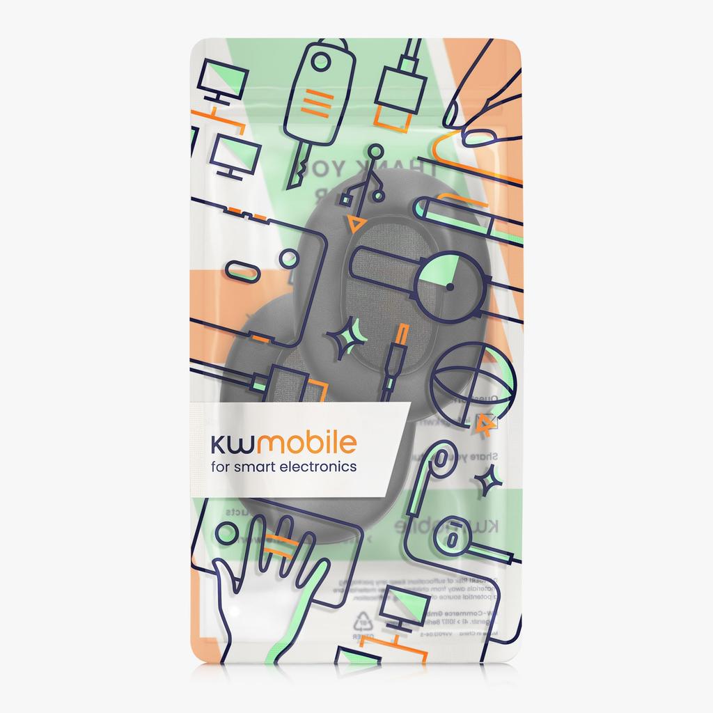 Kwmobile 2x Чехол для наушников Совместимый с Sony ULT WEAR Запасные амбушюры Подушка Искусственная кожа Черный -