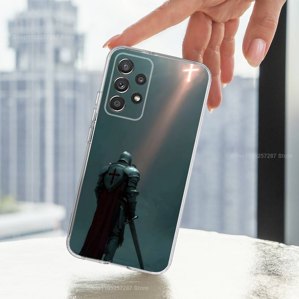 Крестоносец Тамплиерский Рыцарь Для Samsung A51,30,71,S9,Ultra,Lite,S23,20,FE,22,21,Plus,10, Прозрачный, Силиконовый Чехол