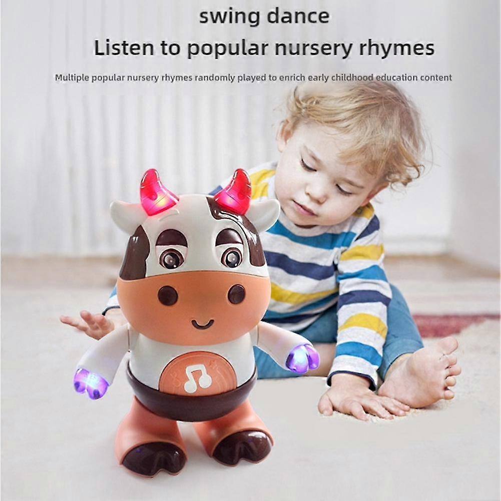 Light Up Dancing Cow for Active Fun,2025 New Musical Dancing Toy with LED Lights