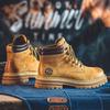 Men's Vintage Yellow Martin Boots - High Top Outdoor & Hiking Shoes for Autumn