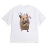Funny Hamster Tshirt Short Sleeve for WOMEN Unisex Retro Casual Versatile Cute Crew Neck Tee Korean Style Fashion Top Black