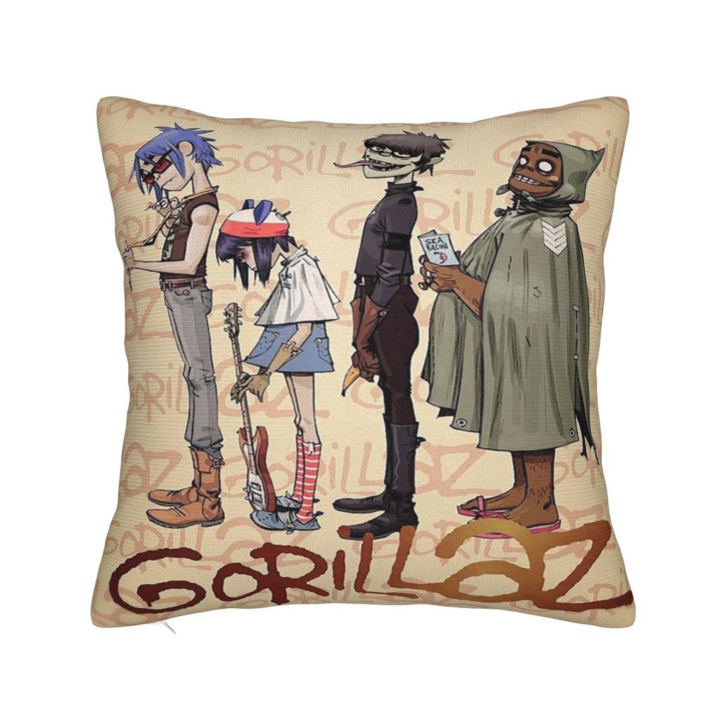 Наволочка Gorillaz Напечатанная Тканевая Наволочка Декоративная Наволочка Чехол для Подушки Кровать На Молнии 45X45см