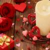Valentine Candle Rings Wreaths Heart Berries Candle Holders Mini Wreaths for Party Wedding Window Table Centerpieces