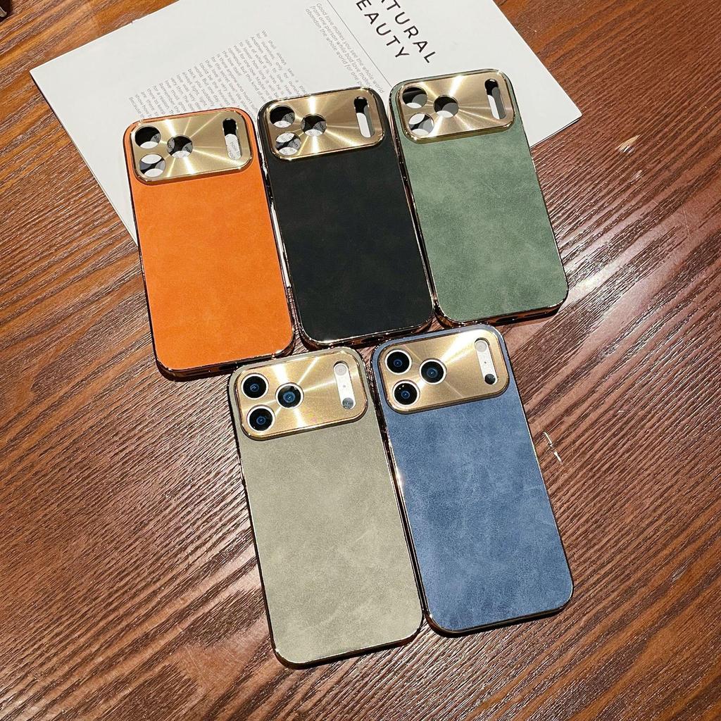 Электролитический чехол из кожи ягненка для iPhone 17 Pro Max с металлическим объективом и защитой от падений