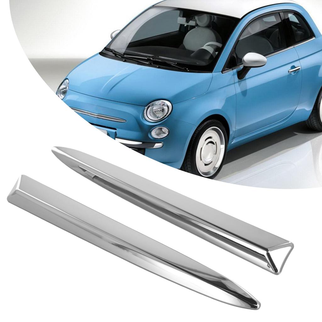 Front Bumper Upper Grill Moulding Trim Chrome Finish Compatible With For Fiat For 500 Model Years 2007 To 2015