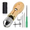 Leather Sewing Kit DIY Leather Sewing Awl Needle with Copper Handle Set Leather Canvas Tent Shoes Repairing Tool Nylon Thread