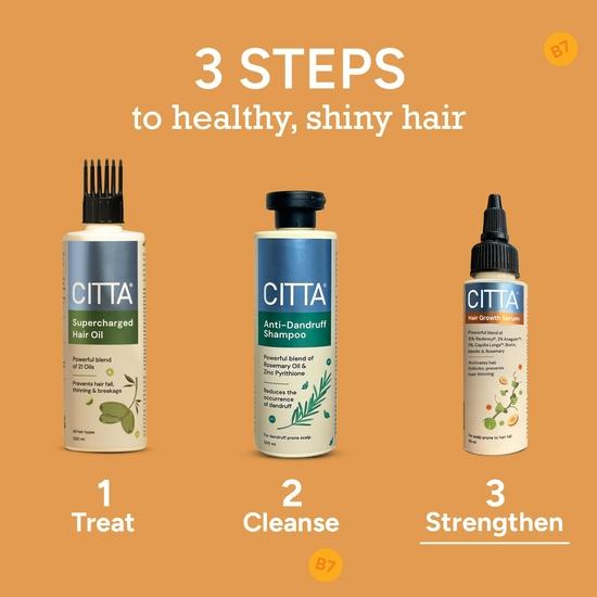 Сыворотка для роста волос CITTA | Стимулирует рост волос, активирует фолликулы и предотвращает истончение | Биотин, масло розмарина и пажитника | 50 мл