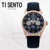 [Ticento]Мужские автоматические кожаные часы TS50401BROBK, корейские роскошные часы