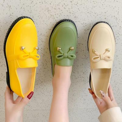 Короткие непромокаемые ботинки, женская весенне-осенняя непромокаемая обувь, женские резиновые нескользящие водонепроницаемые ботинки без шнуровки