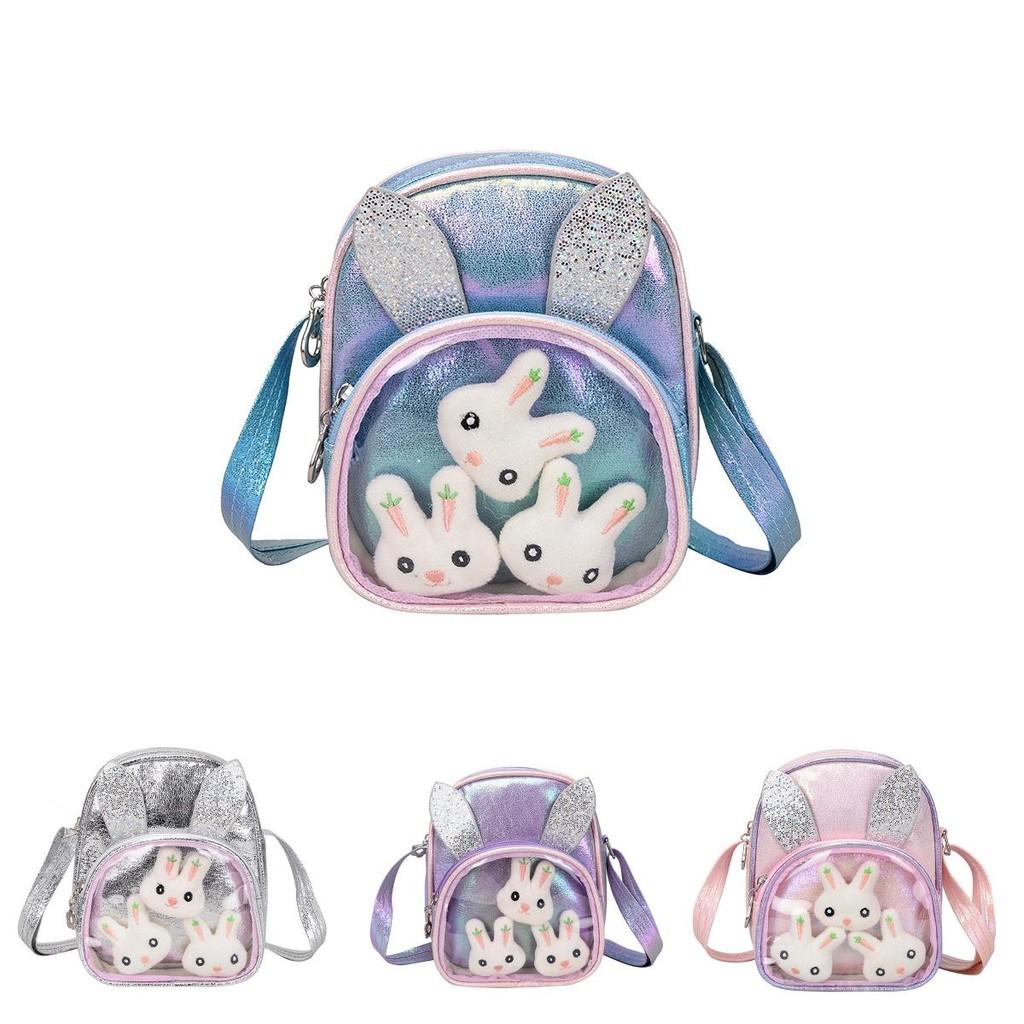 Adorable Shiny Sequin Pu Bunny Crossbody Bag For Girls Ideal For Princesses
