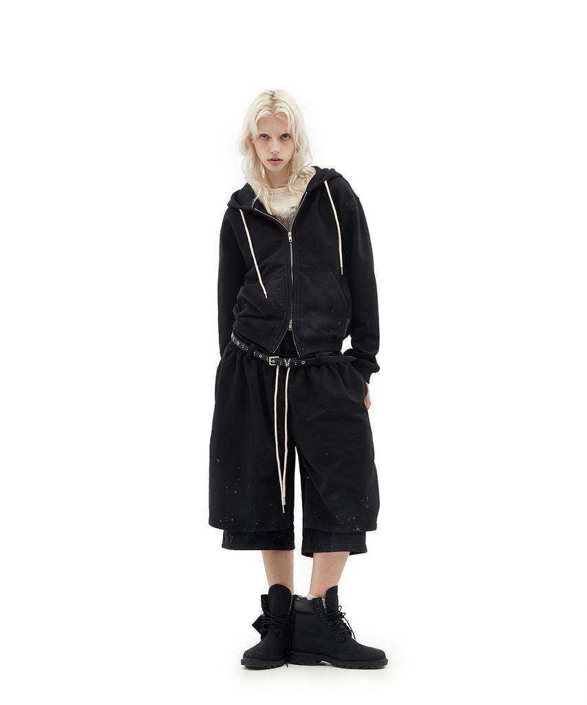 Defgarments Живопись Кистью Худи На Молнии [Черный]