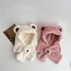 Plush Winter Baby Hat Scarf One-Piece Infant Beanies Cap Cute Kids Hat Hooded Scarf
