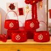 Red Candy Storage Bag Thickened Gift Bags Portable New Year Handheld  Fruit Basket  Home Supplies