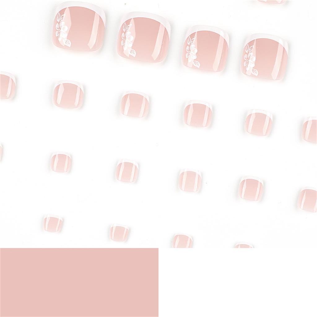 French False Toenails Press On Toenails White Artificial Toenails Full Cover Toe Nails Manicure Art Decoration for Women
