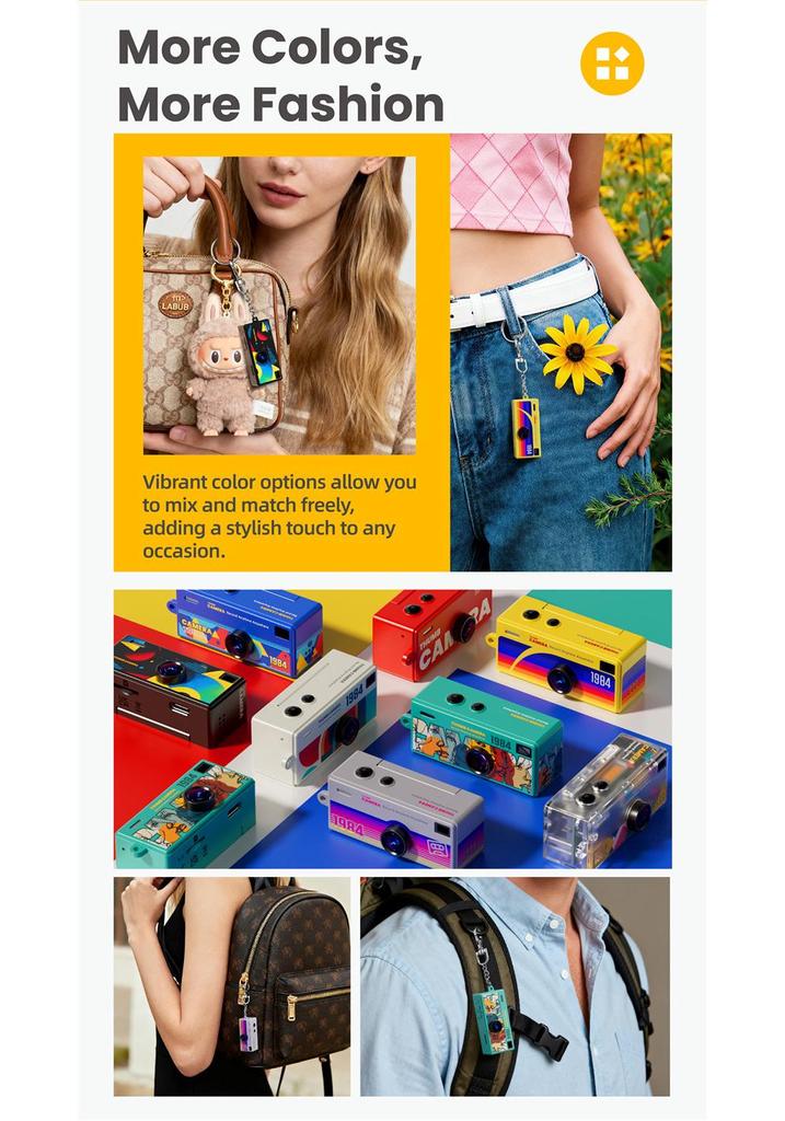 New Mini Flip Screen HD Thumb Camera for Photo & Video Recording - G62 Keychain Gift