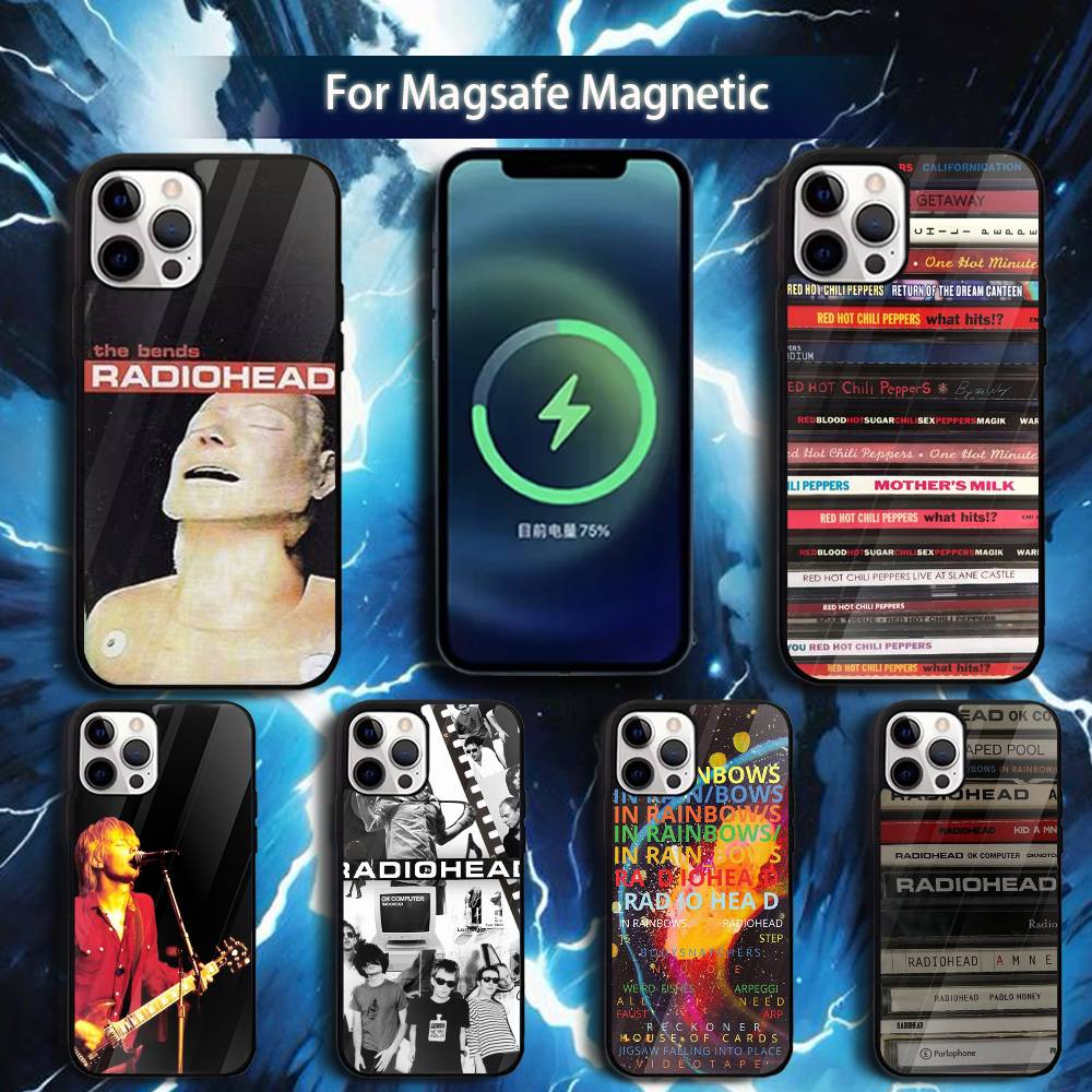 Radiohead R-Rock B-Band Phone Case For iPhone 17,16,15,14,13,12,11,Pro,Max,Plus,Mini,Magsafe,Magnetic Wireless Charging Case