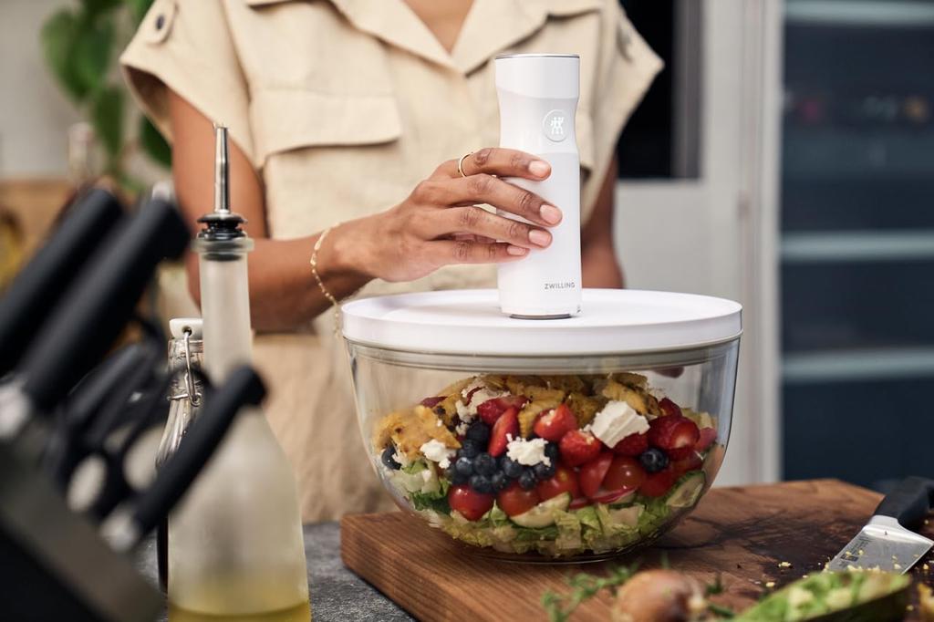 Вакуумное хранение ZWILLING Fresh Save с герметичным стеклянным вакуумным контейнером для хранения, японский Fresh Save & миска, средний, 18 см, стекло, крышка, термостойкий