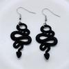 Black Snake Design Dangle Earrings Alloy Jewelry Goth Punk Style Personality Female Gift Club Party Accessories