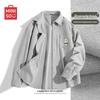 MINISO Мужская фланелевая рубашка с длинным рукавом и кубинским воротником