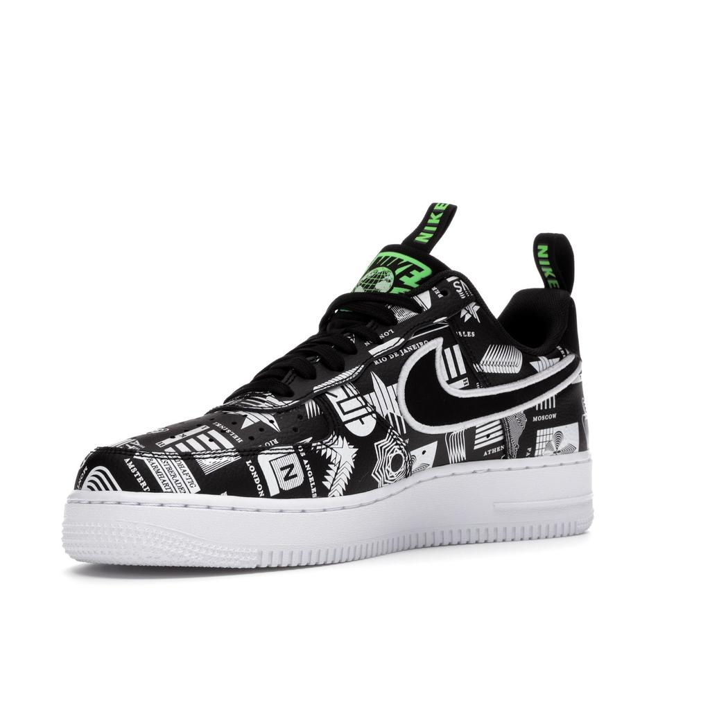 Nike Air Force 1 07 LX Worldwide Pack — черные кроссовки унисекс White Flash-Crimson CZ5927-001