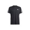 Three-Stripe Colorblock Short Sleeve T-Shirt Men Tops Black IB8150